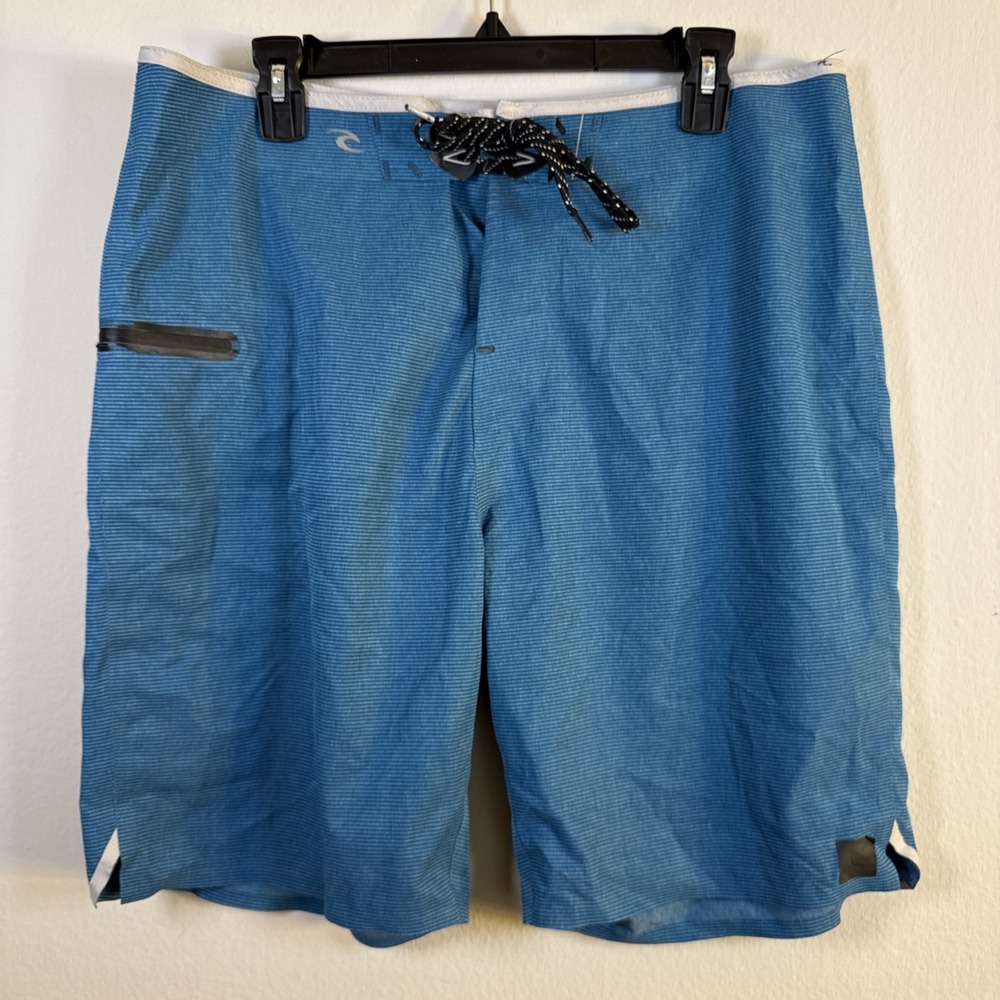 Rip Curl Board Shorts Mens 34 Waist‎ Blue Striped Quick Dry Lightweight Surf